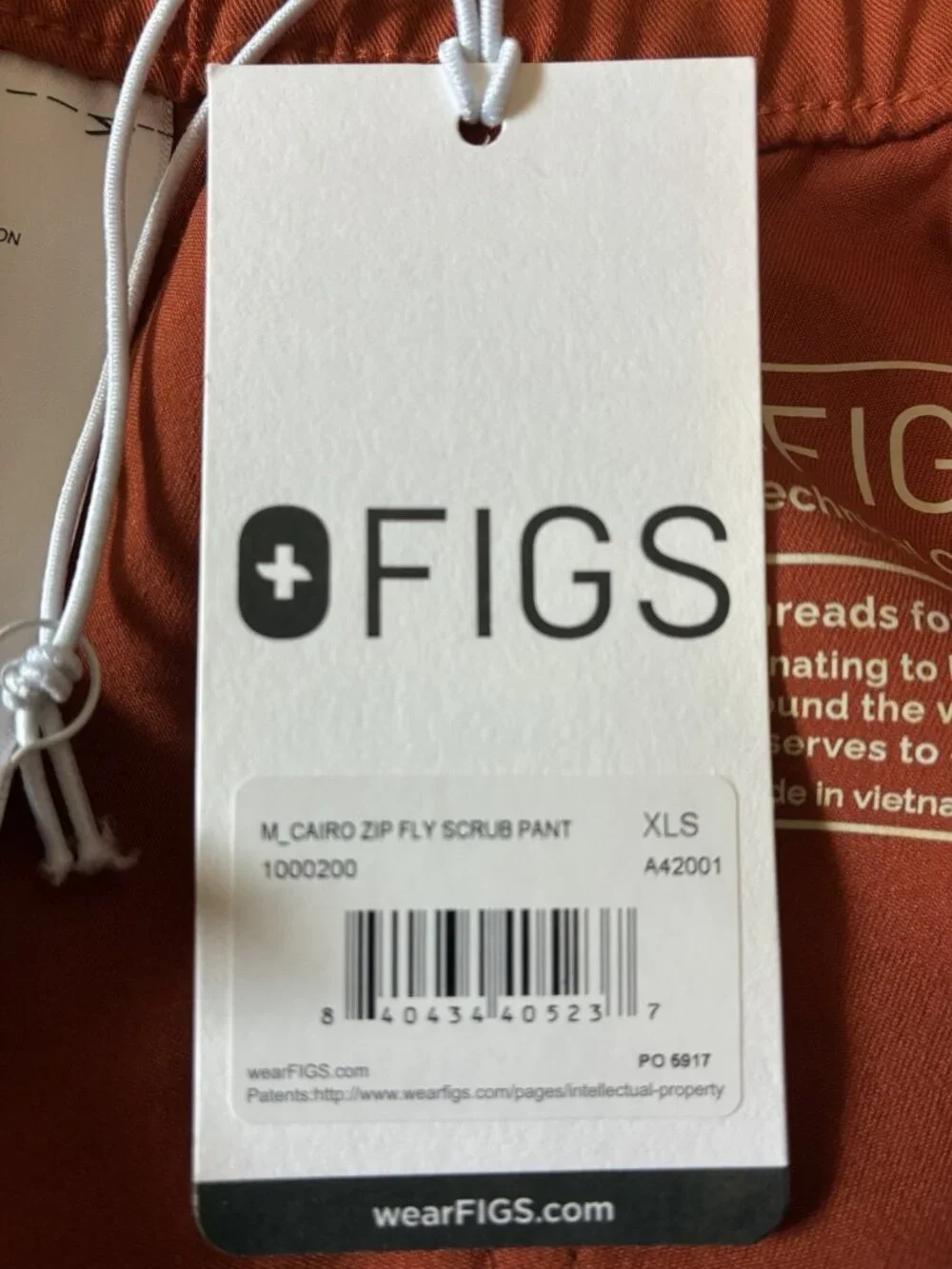 Figs Axim Cargo Scrub Pants In Rust Size XLS 39” x 28”
